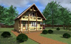 Жилой деревянный дом из бруса